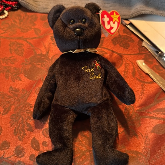 1999 The End Black TY Beanie Baby Bear - Picture 3 of 8